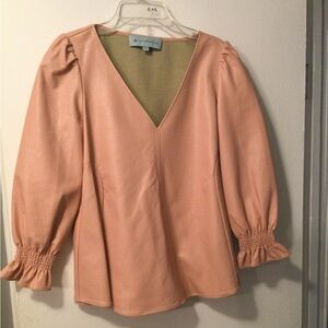 Tuckernuck pink leather top xs